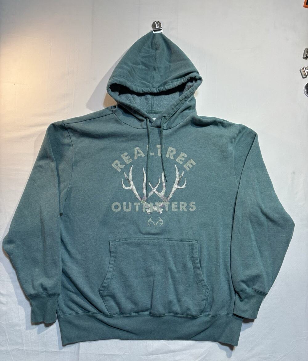 Realtree Outfitters Women’s XL Teal Hoodie Pullover Fleece Antler Graphic